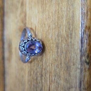 Sterling Silver Amethyst Ring Size 5.75